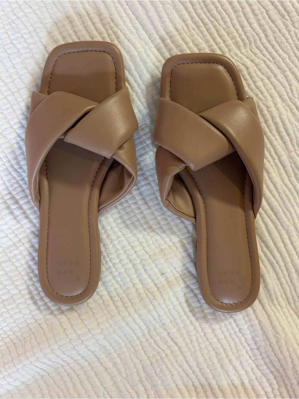 Braided Crossover Slide Mules - Taupe